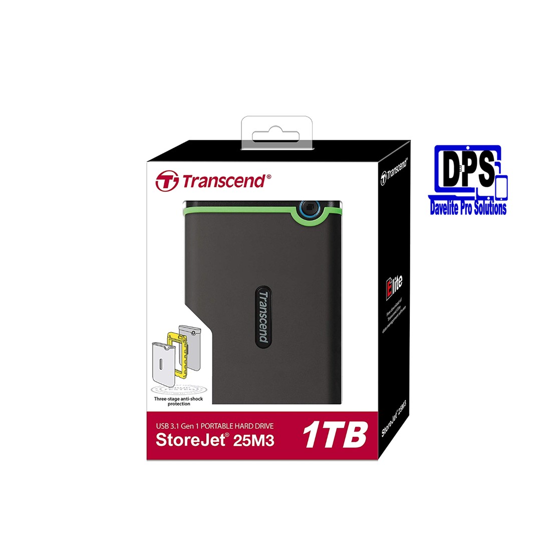 Transcend Store Jet 25M3 1TB External Hard Drive 2.5-inch USB3.1
