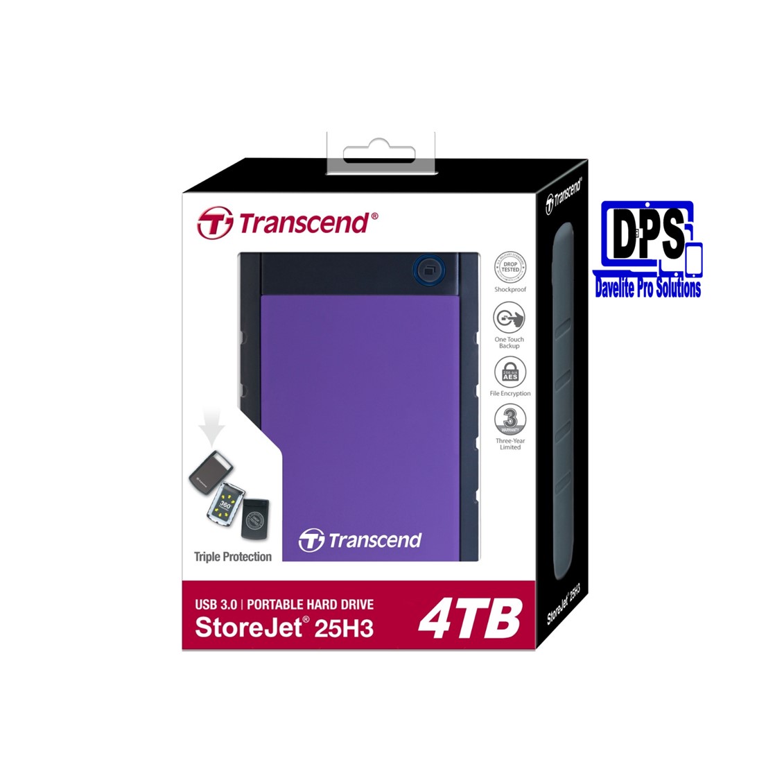 Transcend Store Jet 25H3 4TB External Hard Drive 2.5-inch USB3.0