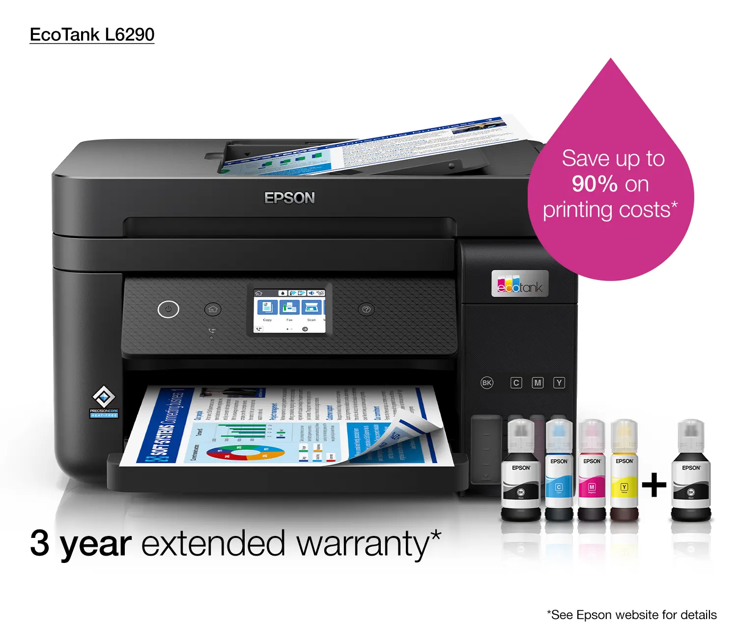 EPSON L6290 PRINTER- Print, Scan, Copy and Fax- Ethernet & Wi-Fi Direct, Auto-Duplex printing, ADF - Image 2