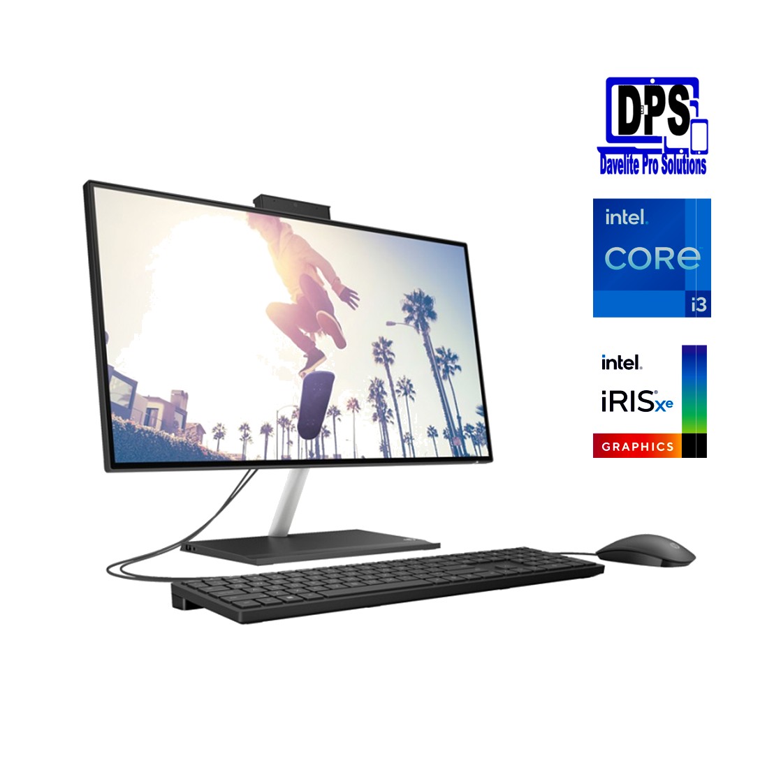 HP All-in-One 24-CB1287NH PC, Intel Core i3-1215U, 8GB RAM, 512GB SSD, 23.8 Inch, 1 Year Warranty (B73TWEA#BH5)